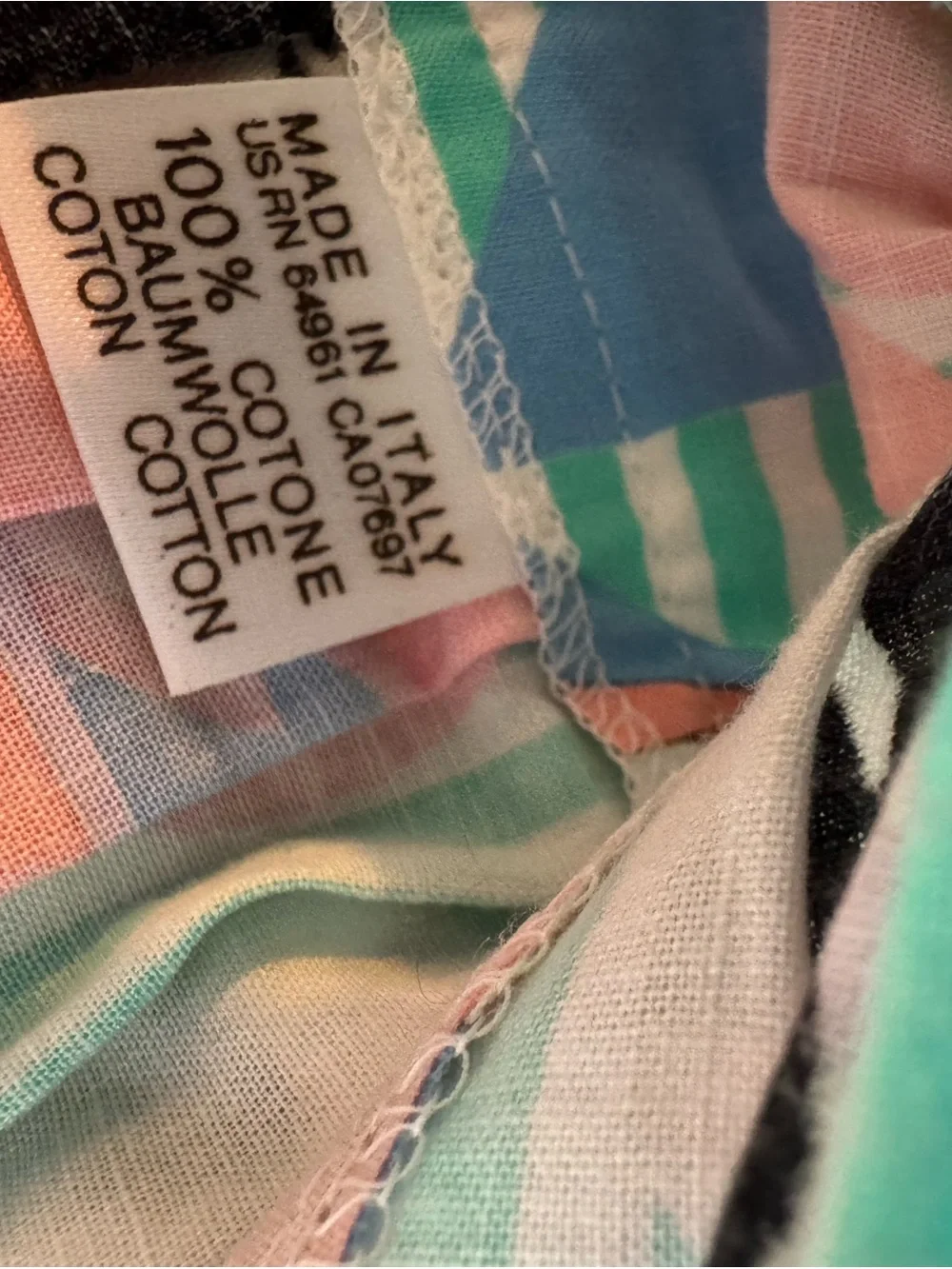 Vintage Made in‎ Italy Girls Coral & Aqua Whale Print Sundress